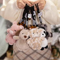 Porte-clés chat mignon, pendentif panda, jouet en peluche anti-stress, porte-clés animal, accessoires de sac à dos, poupée à suspendre pour voiture, ornements, cadeaux