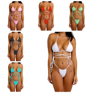 Maillots de Bain Deux Pièces <span class=keywords><strong>Micro</strong></span> Bikinis Sexy <span class=keywords><strong>String</strong></span> et Tanga Taille Plus Pas Cher en Gros, Tenue de Plage Ancienne Collection - Product Image 4
