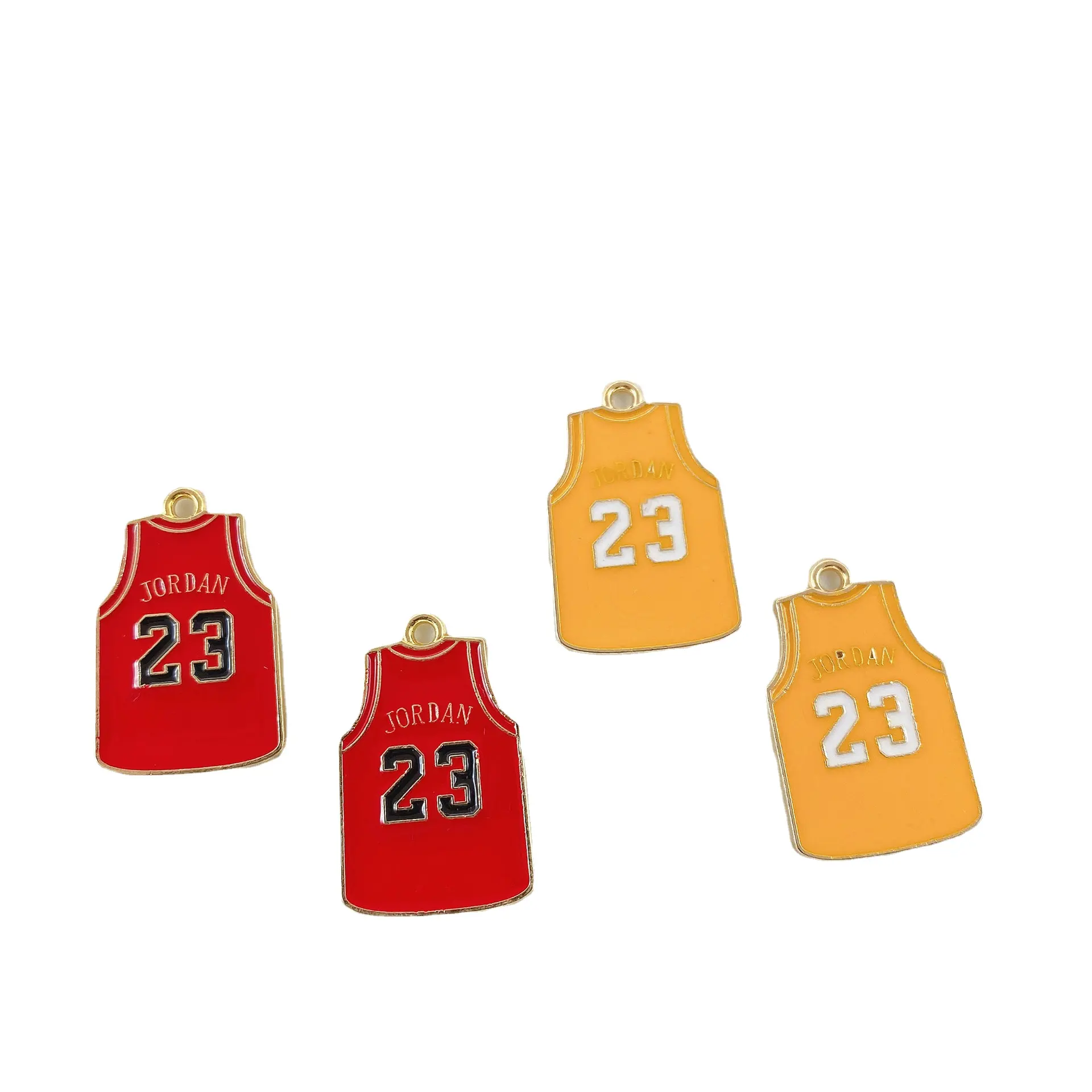 DIY Sport Jewelry Accessories Net red style Fashion Men Basketball Jersey Pendant Metal Enamel Uniforms Bracelet Charms