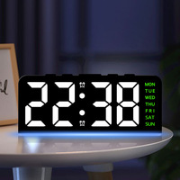 Nouvel arrivage Veilleuse LED numérique double réveil Date semaine affichage de la température Horloge de table de chevet pour la maison