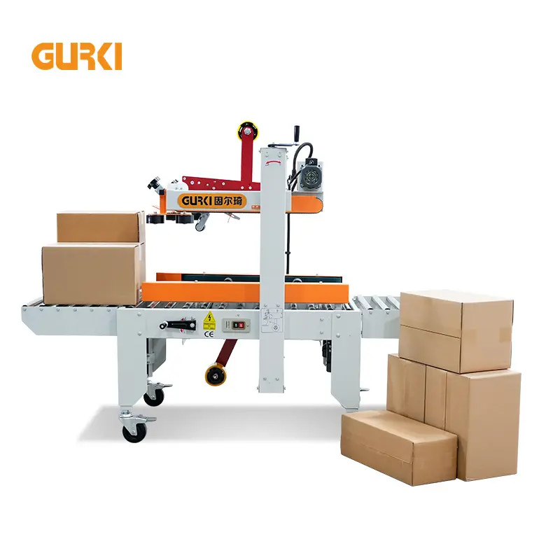 Quatro Direção Belt Driven Carton Tape Sealer Máquina de caixa fechada para alimentos, brinquedos, tabaco, produtos químicos diários