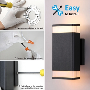 Đèn tường ngoài trời hình vuông đen tối giản bằng nhôm 10W chống nước IP65 chiếu sáng lên xuống, thích hợp cho sân vườn, không gian ngoài trời - Product Image 5