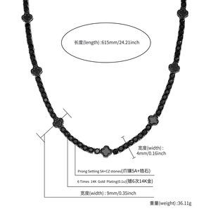 Kalung rantai tenis 4mm liontin semanggi empat daun musim panas kalung Choker Zircon Ice Out untuk perhiasan mode wanita - Product Image 6