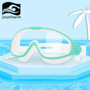 एचडी बाल खेल डाइविंग स्विमिंग गॉगल मजाकिया सर्फ कान प्लग एंटी-फॉग और एंटी- यूव चश्मा समायोज्य बड़े फ्रेम सिलिकॉन गैसकेट बच्चों - Product Image 3