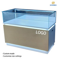 Support d'affichage pour téléphone portable en métal personnalisé, étanche, écologique, avec éclairage LED et vitrine en verre, pour produits électroniques