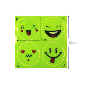 Pegatinas reflectantes con cara sonriente Yueli para mochila de bicicleta, uso en exteriores, diseño de dibujos animados, material metálico - Product Image 5