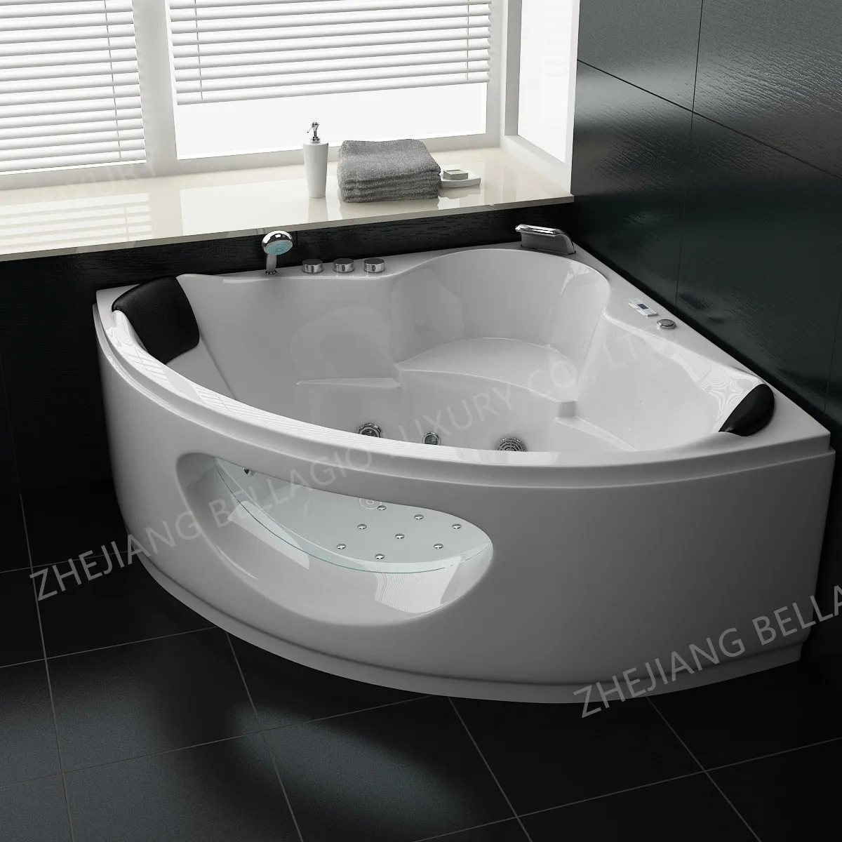 Indoor massage bathtub MT-NR1502 portable with Underwater LED light acrylic Bubble&whirlpool jet tub for adults