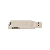 Clé USB 3.0 rotative double interface OTG en métal 8 Go, couleur champagne argenté, style professionnel