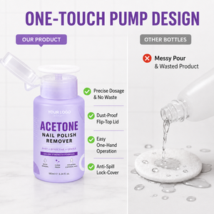 Removedor de Esmalte de Uñas K-Beauty de Uso Rápido, Sin Desperdicio, Poderoso para Eliminar Gel y Purpurina, Exclusivo para Salones de Uñas, con Acetona - Product Image 1