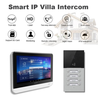 Videoportero Inteligente Android Tuya de 7 Pulgadas para 8 Apartamentos, Intercomunicador IP para 8 Casas, Desbloqueo NFC, Timbre con PoE y Zigbee Gateway