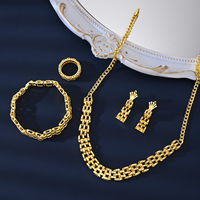 MEIZI perhiasan mewah 18K jam tangan gelang berlapis emas tembaga Set perhiasan wanita untuk hadiah pesta pernikahan