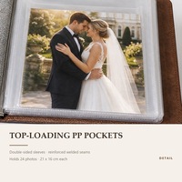 Album photo imperméable et nettoyable avec pages à pochettes en PP, sans acide, pour conserver les souvenirs de mariage