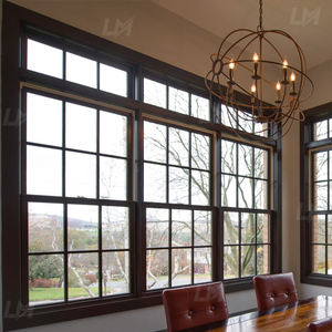 Fenêtres à double battant de style français avec <span class=keywords><strong>grille</strong></span> décorative, baies vitrées en verre trempé pour maisons - Product Image 5