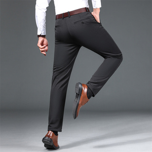 กางเกงเดรสทรงสลิมฟิตสำหรับผู้ชาย ผ้ากันยับ ยืดได้ ทรงหน้าเรียบ สไตล์ทางการสำหรับธุรกิจ - Product Image 2