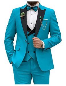 Abiti Slim Fit da Uomo Completo Tre Pezzi Doppiopetto per Matrimonio Cerimonia Festa Business Blazer <span class=keywords><strong>Gilet</strong></span> e Pantaloni con Cravatta - Product Image 6