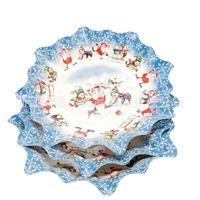 Assiettes jetables en papier bonhomme de neige de dessin animé européen américain de 11 pouces fournitures de fête à thème de Noël transfrontalier vaisselle pour