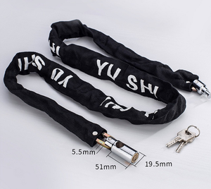 Serrure à chaîne de vente chaude moto et vélo serrure à chaîne étendue serrure de sécurité de <span class=keywords><strong>porte</strong></span> en verre - Product Image 4