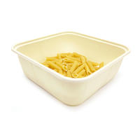1600ml Biodégradable Conteneur Alimentaire À Emporter Fécule De Maïs Deli Emballage Carré Double Couche Boîte À Lunch