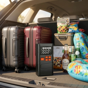 Démarreur de <span class=keywords><strong>Voiture</strong></span> Portable avec Compresseur d'Air Intégré 150 PSI, <span class=keywords><strong>Gonfleur</strong></span> de Pneus, Booster de Batterie 11,1 V, Câbles de Démarrage Intelligents, LED - Product Image 5