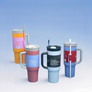 Asa para taza con pajita para coche, 24oz/32oz/40oz, taza <span class=keywords><strong>de</strong></span> agua con logo original - Product Image 3