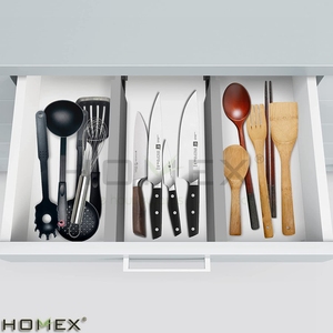 Grauer Bambus Expendable Drawer Divider Schub laden <span class=keywords><strong>Trenner</strong></span> Separad ores Para Cajones - Product Image 3