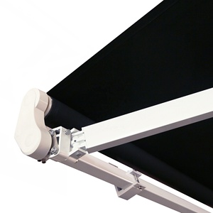 Modern Backyard Aluminum Manual <strong>Retractable</strong> <strong>Patio</strong> <strong>Awning</strong> with Adjustable Angle Polyester Sail PU Coated Finish Wall-Mounted - Product Image 4