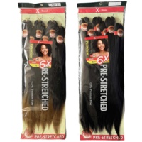 Extensiones de Cabello Sintético Afro Jumbo Preestiradas de 420g y 52 Pulgadas, Duraderas, 6 Paquetes, Color Negro, Diseñadas para Trenzas