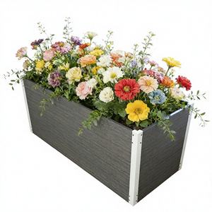 Jardinière <span class=keywords><strong>rectangulaire</strong></span> grande taille en WPC écologique, montage facile, durable et résistante aux intempéries, idéale pour les fleurs et les jardins extérieurs - Product Image 1