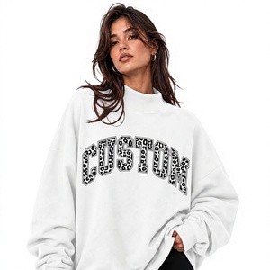 Sudadera de Cuello Alto de Color Blanco Sólido, Ecológica, Transpirable, de Forro Polar Orgánico, de Longitud Regular, a Bajo Precio y de Alta Venta - Product Image 1