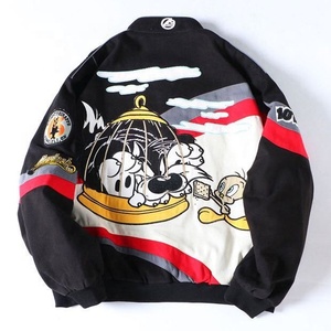 Wholesale Custom Embroidery Patch <strong>Race</strong> <strong>Car</strong> <strong>Jacket</strong> Men Plus Size Vintage Cotton Motorcycle Bomber <strong>Jacket</strong> - Product Image 2