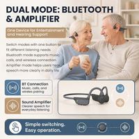 Écouteurs sans fil étanches à tour de cou avec micro en mousse, support portable pour appareil auditif et haut-parleur mobile, idéal pour le sport