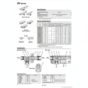 รุ่นสุญญากาศระบบนิวเมติกส์ SMC ZH07BSA-06-06ชิ้นส่วนนิวเมติกส์ - Product Image 1