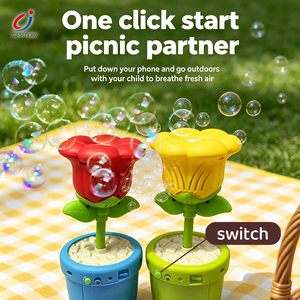 Macchina per <span class=keywords><strong>Bolle</strong></span> Elettronica Chengji per Bambini, Giocattolo Estivo da Esterno, Simulatore di Rosa Colorata, Macchina Elettrica per <span class=keywords><strong>Bolle</strong></span> a Forma di Fiore - Product Image 3