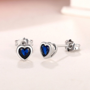 Colorful Heart Stud Earrings Cute Small Sweet Heart Design Daily Wear Fashion Jewelry - Product Image 5