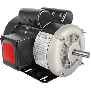 Moteur électrique Cuilvu 2 CV monophasé 3450 tr/min, cadre 56, TEFC, montage sur pied, 115-230V, moteur à induction - Product Image 1