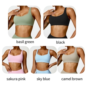 Sujetador <span class=keywords><strong>de</strong></span> Yoga sólido al por mayor, ropa interior tetona a prueba <span class=keywords><strong>de</strong></span> golpes, ropa <span class=keywords><strong>de</strong></span> entrenamiento <span class=keywords><strong>de</strong></span> sensación desnuda, ropa <span class=keywords><strong>de</strong></span> gimnasio, Sujetador deportivo para correr activo para mujer - Product Image 4