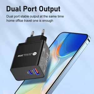 PD20W QC3.0 Fast Charging Wall <b>Charger</b> with Type-<b>C</b> Laptop & Phone Adapter US/EU/UK <b>Plugs</b> Hot Selling - Product Image 2
