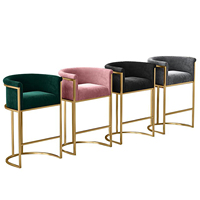 Chaise de Comptoir de Bar Meubles En Gros Moderne Velours Haute Tabouret De Comptoir Doré Tabouret de Base Offre Spéciale Produits