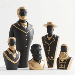 Statuetta in Resina di Coppia Svizzera. Scultura 3D Personalizzata Dipinta a Mano, un Raffinato Duo da Collezione che Incarna Eleganza Alpina e Artigianato. - Product Image 2