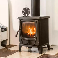 Ventilateur silencieux d'hiver Non électrique écologique 6 pales cheminée noire brûleur à bois ventilateur de poêle à chaleur