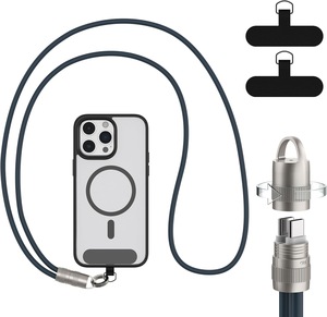เชือกเส้นเล็กสำหรับโทรศัพท์ USB-C กับไฟสายซิลิโคนชาร์จเร็วสายคล้องร่างกายเชือกผูกโทรศัพท์มือถือพร้อม USB-C กับอะแดปเตอร์ USB C