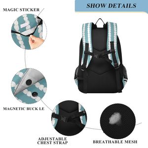 <span class=keywords><strong>Sac</strong></span> d'école pour enfants en nylon durable de 17 L avec imprimé couronne bleue d'Hawaï, design personnalisé, imperméable, <span class=keywords><strong>sac</strong></span> à <span class=keywords><strong>dos</strong></span> d'école pour filles avec poches en filet - Product Image 3