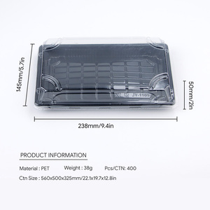 Bandeja para fiestas de plástico de gran venta, caja de <span class=keywords><strong>sushi</strong></span> desechable, contenedor de <span class=keywords><strong>sushi</strong></span> para llevar - Product Image 2