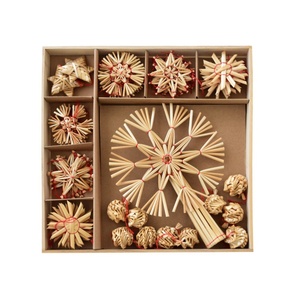NUCHI Natural Eco-friendly Wheat Straw Zhejiang Unprinted Christmas Tree Decoration Star & Snowflake Hanging <b>Ornament</b> - Product Image 5