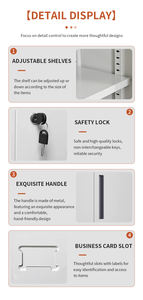 Archivador <span class=keywords><strong>de</strong></span> Oficina <span class=keywords><strong>de</strong></span> Acero <span class=keywords><strong>de</strong></span> Diseño Moderno con 4 Puertas <span class=keywords><strong>de</strong></span> Vidrio, con Cerradura, Ahorro <span class=keywords><strong>de</strong></span> Espacio, Duradero y Ajustable - Product Image 6