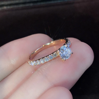 Bague de fiançailles en gros, bague de couple en alliage de zinc avec diamant