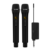 Micro sans fil USB universel Aidi, un pour deux, personnalisable, connecteur micro sans fil UHF, réduction du bruit, éclairage LED, chant