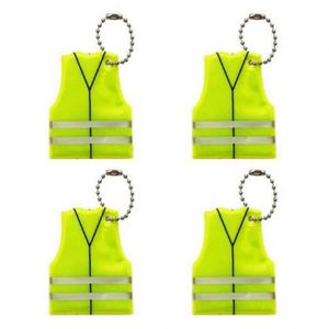 Porte-clés Gilet de Sécurité Réfléchissant : Mini Porte-clés en PVC Haute Visibilité en Forme de Gilet pour Sacs à Dos, Sacs, Colliers d'Animaux, Avertissement Nocturne - Product Image 5