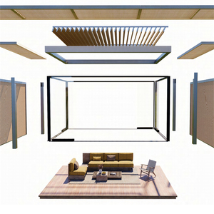 Venda quente Pérgulas De Alumínio E Gazebos Para Jardins Ao Ar Livre Personalizado Louvered Telhados De Metal - Product Image 5