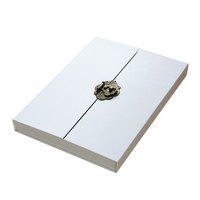 Luxe rigide double porte fermeture A4 livre forme carton papier cadeau lettre stockage carte emballage boîte pour ordinateur portable avec serrure